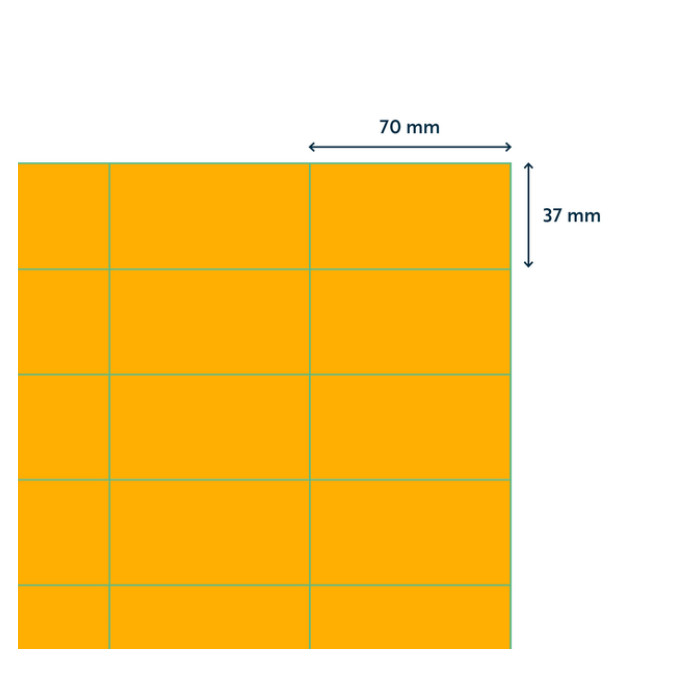 Etiket Rillprint 70x37mm fluor oranje 2400 stuks