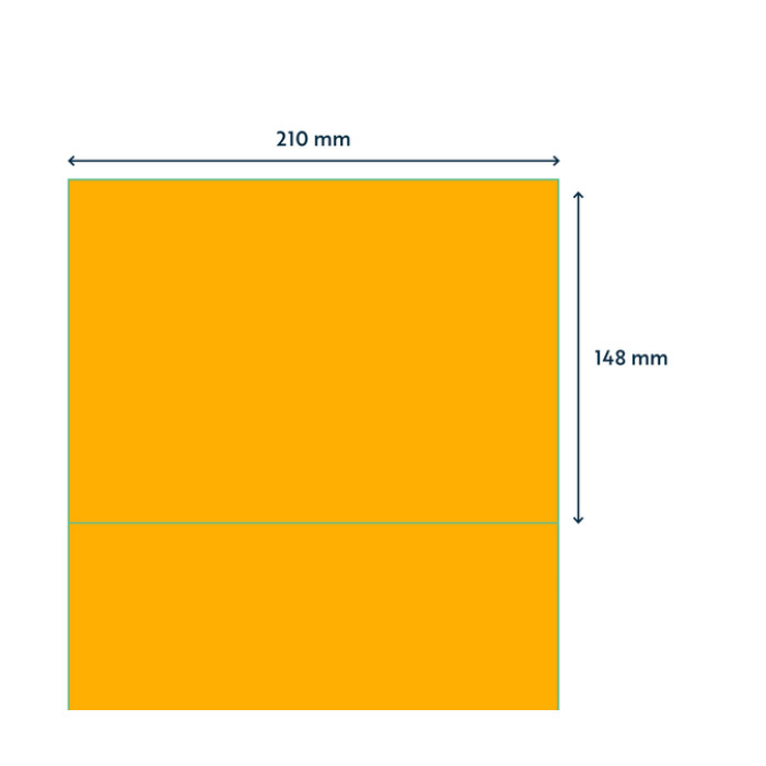 Etiket Rillprint 210x148mm fluor oranje 200 stuks