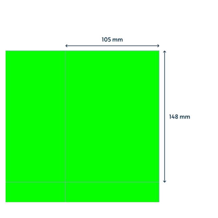 Etiket Rillprint 105x148mm fluor groen 400 stuks