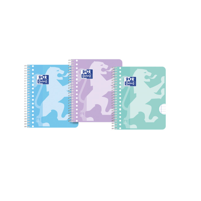 Collegeblok Oxford School A5+ lijn 17gaats 160pag 80gr assorti 3 stuks