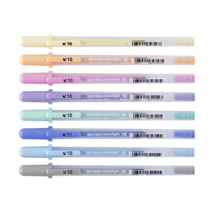Gelschrijver Sakura Gelly Roll Moonlight 10 pastel set à 8 kleuren