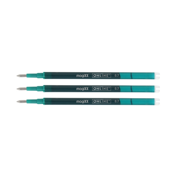 Gelschrijvervulling Online Magixx medium turquoise blister à 3 stuks