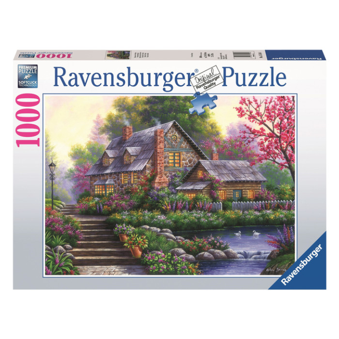 Puzzel Ravensburger romantische cottage 1000 stukjes