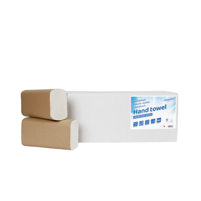 Handdoek Cleaninq H2 i-vouw 2-laags 205x240mm 25x150 vel wit