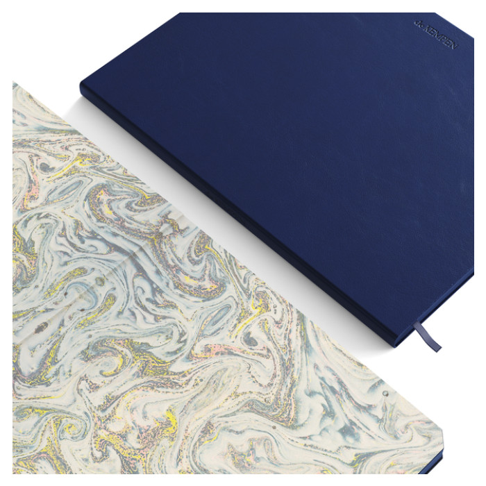 Notitieboek de KEMPEN Silence 171x220mm blanco 192 pag 90gr dblauw