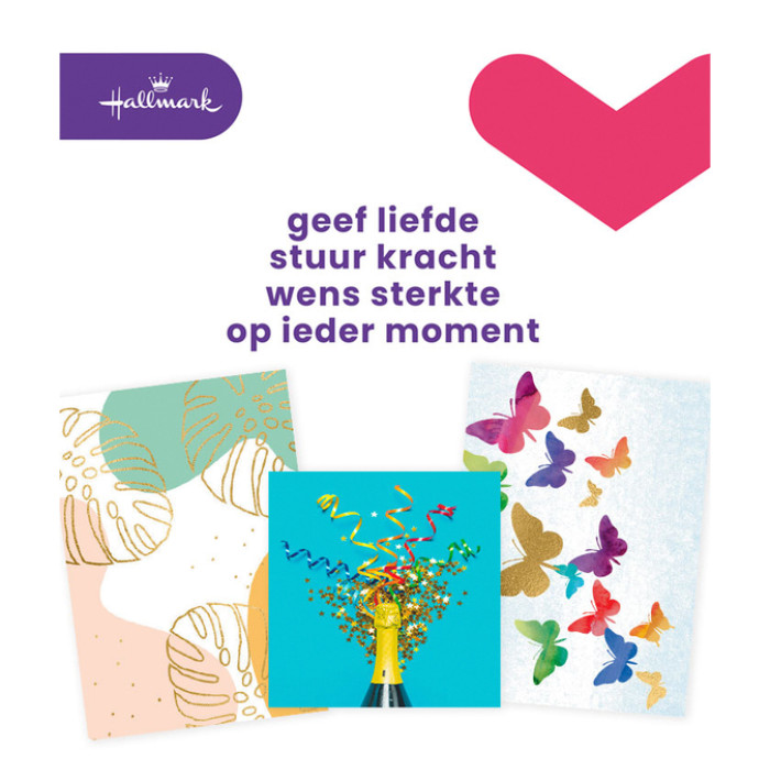 Wenskaart Hallmark Business Box zonder tekst navulset à 8 stuks