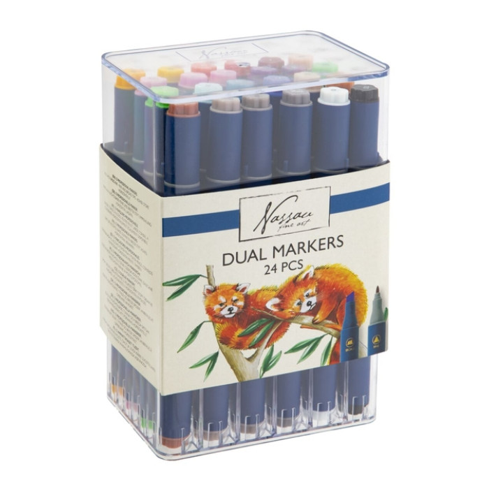 Alcoholmarkers Nassau Arts duopunt set à 24 kleuren