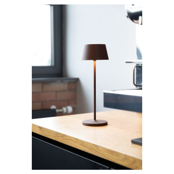 Tafellamp MAUL Nina LED oplaadbaar dimbaar bruin