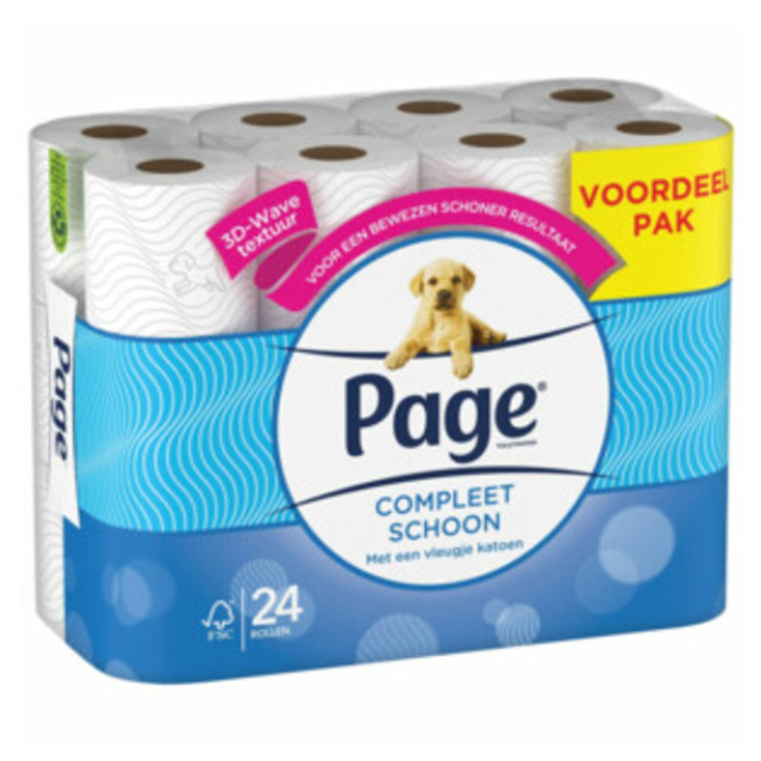Toiletpapier Page Compleet Schoon 2-laags 140vel 24 rol wit