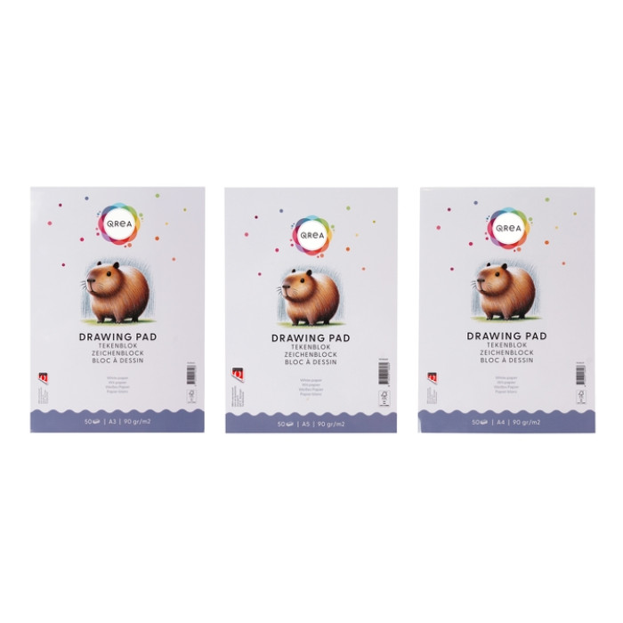Tekenblok Qrea A3 50 vel 90gr gelijmd