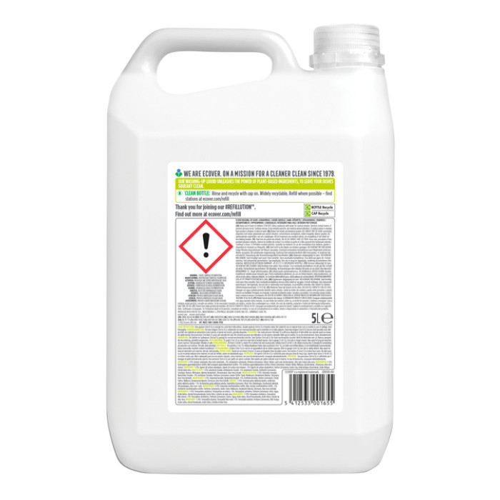 Afwasmiddel Ecover citroen & aloë vera navulling 5L