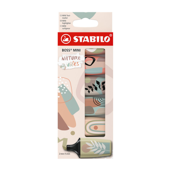 Markeerstift STABILO BOSS naturevibes assorti mini 6 stuks