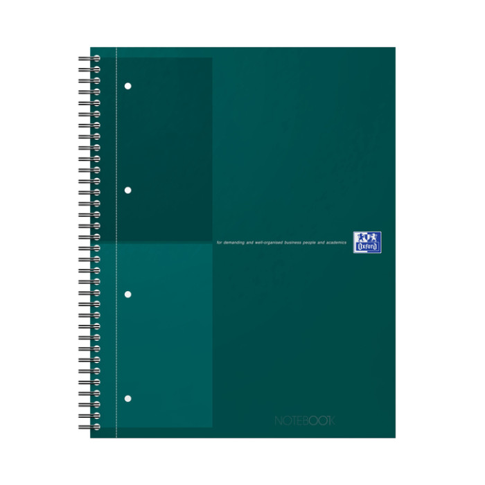Spiraalblok Oxford International Notebook A4+ lijn 160 pagina's groen