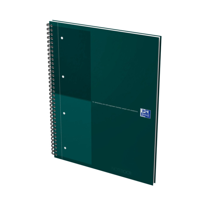 Spiraalblok Oxford International Notebook A4+ lijn 160 pagina's groen