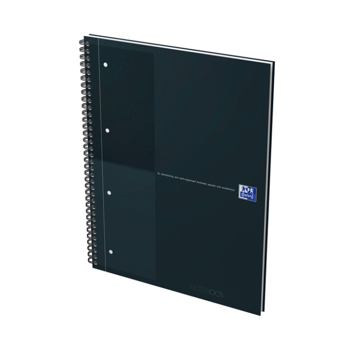 Spiraalblok Oxford International Notebook A4+ lijn 160 pagina's zwart