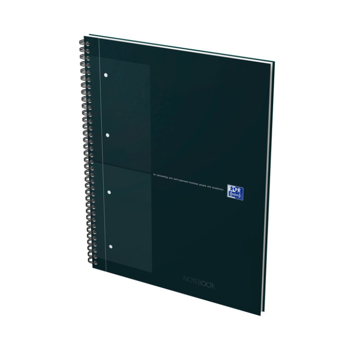 Spiraalblok Oxford International Notebook A4+ ruit 5X5mm 160pag zwart