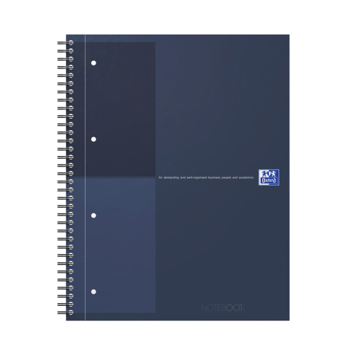 Spiraalblok Oxford International Notebook A4+ lijn 160 pagina's blauw