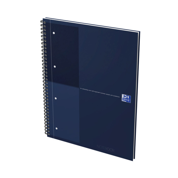 Spiraalblok Oxford International Notebook A4+ lijn 160 pagina's blauw
