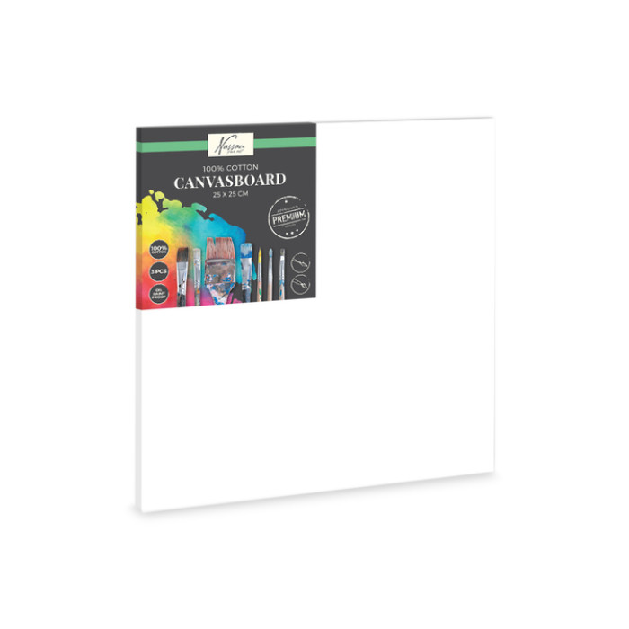 Canvasboard Nassau fine art 25x25cm 100% katoen 3 stuks