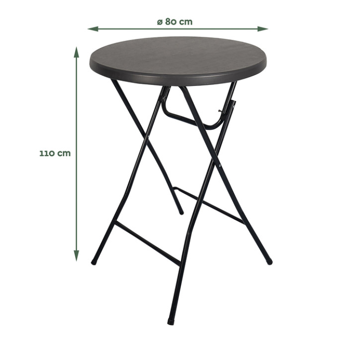 Statafel BRASQ 80cm BT100 zwart