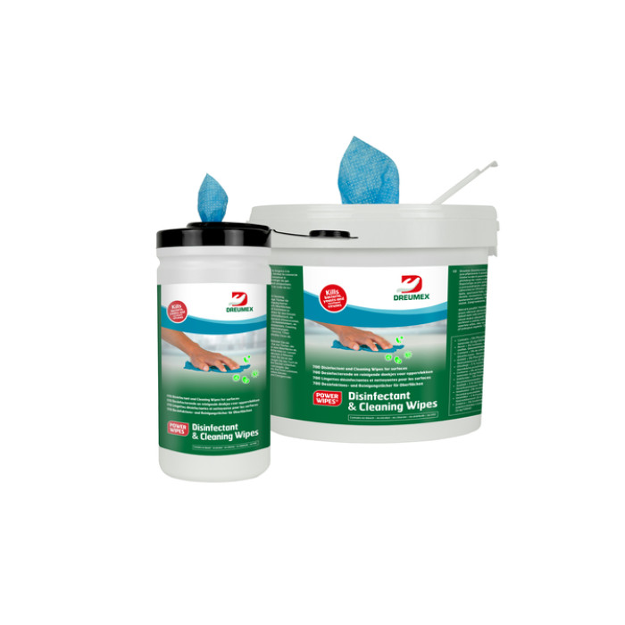 Desinfectiedoekjes Dreumex Disinfectant & Cleaning emmer 700 stuks blauw