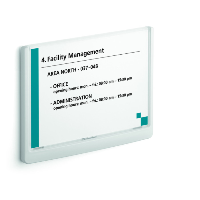 Deurbordje Durable Click sign A5 liggend wit