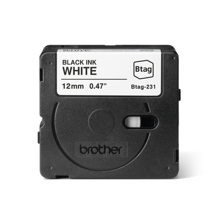 Labeltape Brother P-touch Btag-231 standaard 12mm zwart op wit