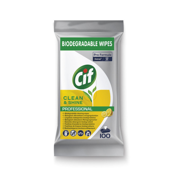 Reinigingsdoekjes CIF Pro formula Multi Clean&Shine 100 stuks