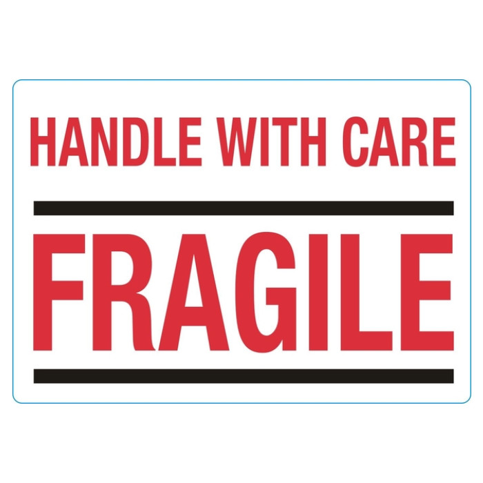 Waarschuwingsetiket IEZZY handle with care fragile 100mmx70mm 500 stuks