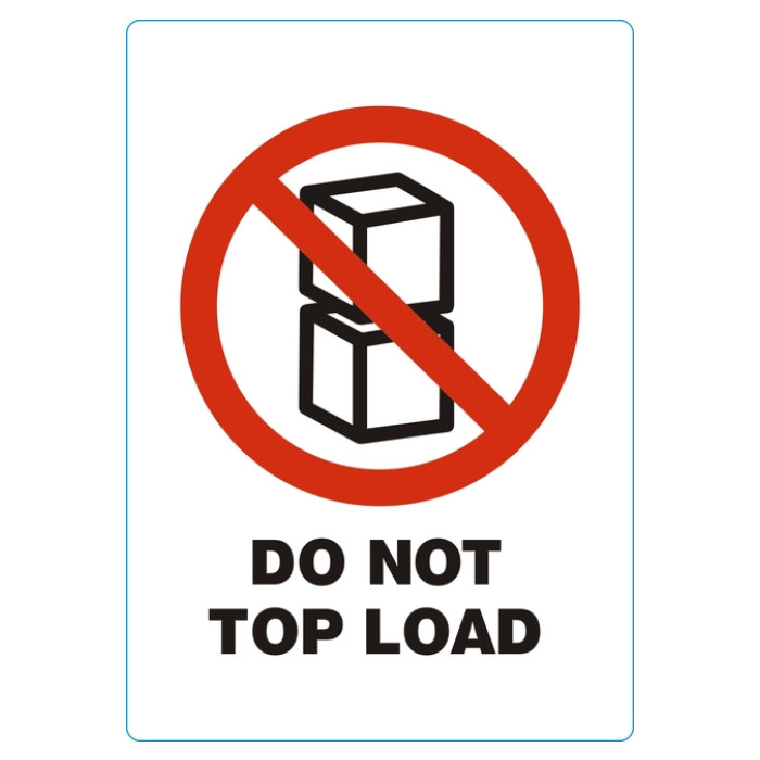 Waarschuwingsetiket IEZZY do not top load 74mmx105mm 500 stuks