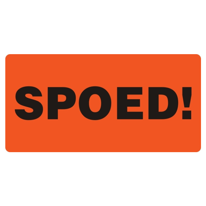 Waarschuwingsetiket IEZZY spoed 80mmx40mm 500 stuks