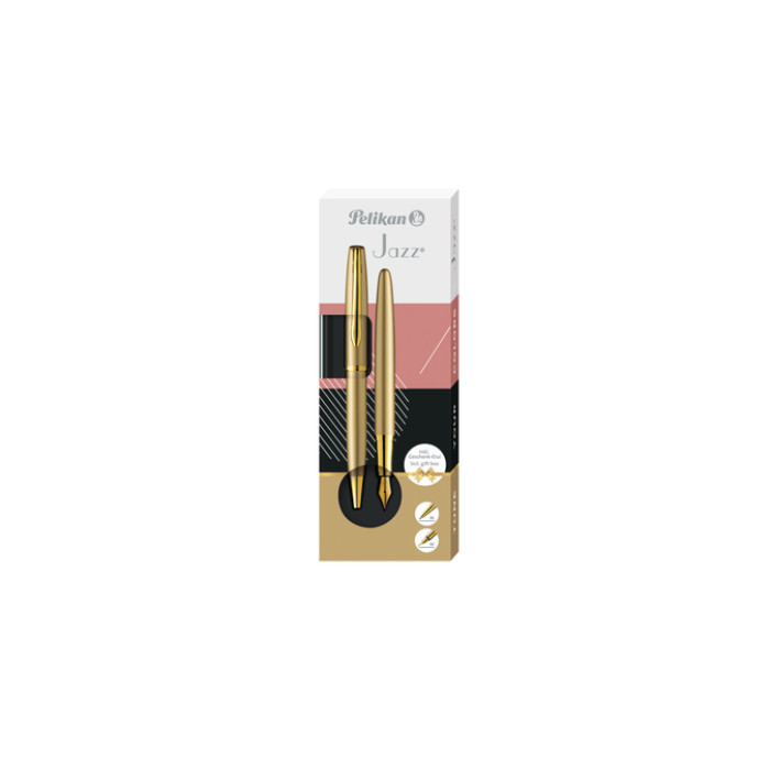 Schrijfset Pelikan Jazz Noble Elegance K36+P36 medium gold