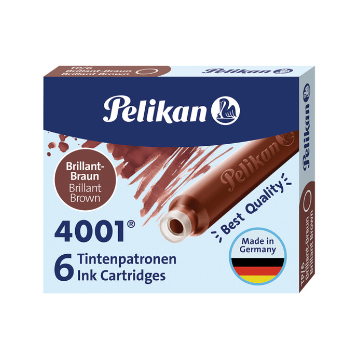 Inktpatroon Pelikan 4001 bruin 6 stuks