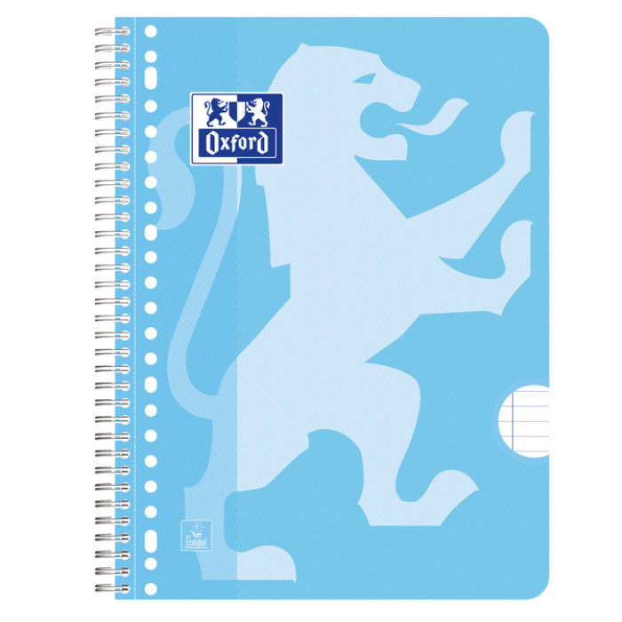 Collegeblok Oxford School A4+ lijn 23-gaats 160pag  80gr pastel assorti 3 stuks