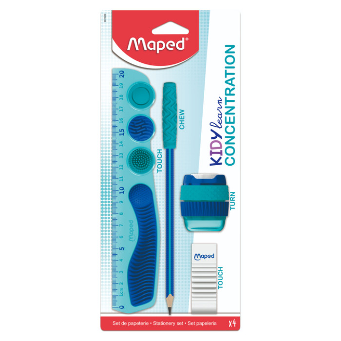 Tekenset Maped Kidy Learn Concentration blauw 4-delig