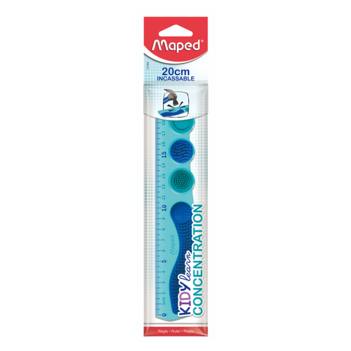 Liniaal Maped Kidy Learn Concentration 20 cm blauw
