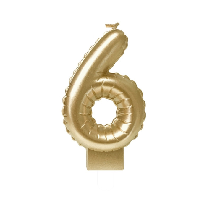 Foil balloon candle gold 6