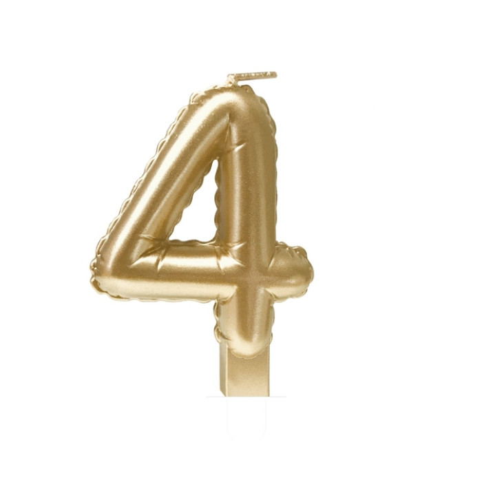 Foil balloon candle gold 4