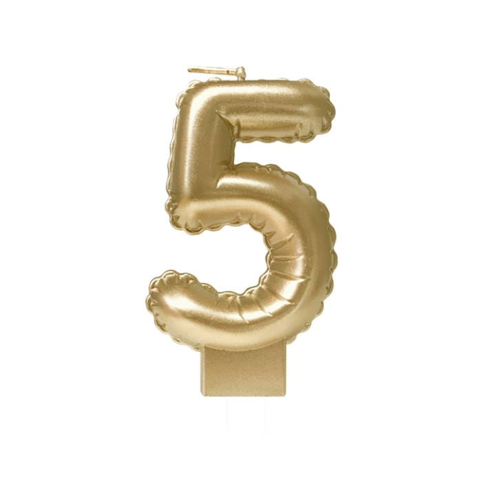 Foil balloon candle gold 5