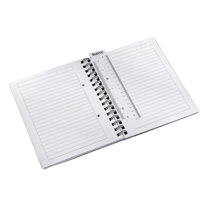 Notitieboek Leitz WOW A5 lijn spiraal PP wit