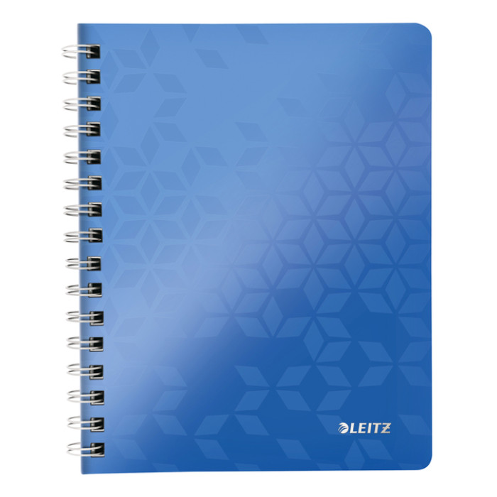 Notitieboek Leitz WOW A5 spiraal 160 pagina's lijn blauw