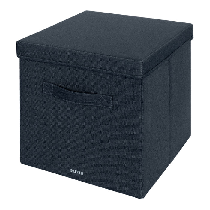 Opbergdoos Leitz gestoffeerd met deksel 330x325x380mm grijs 2 st