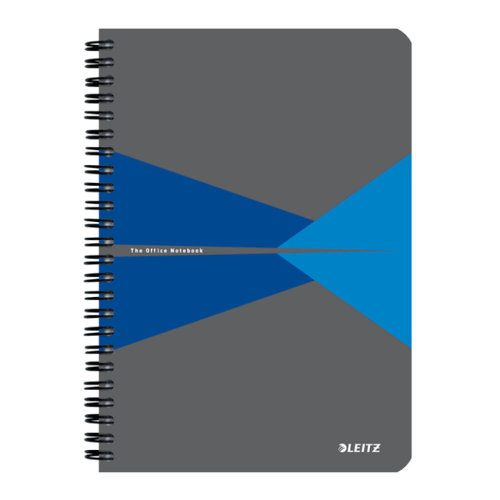 Notitieboek Leitz Office A5 lijn 180 pagina's 80gr grijs blauw