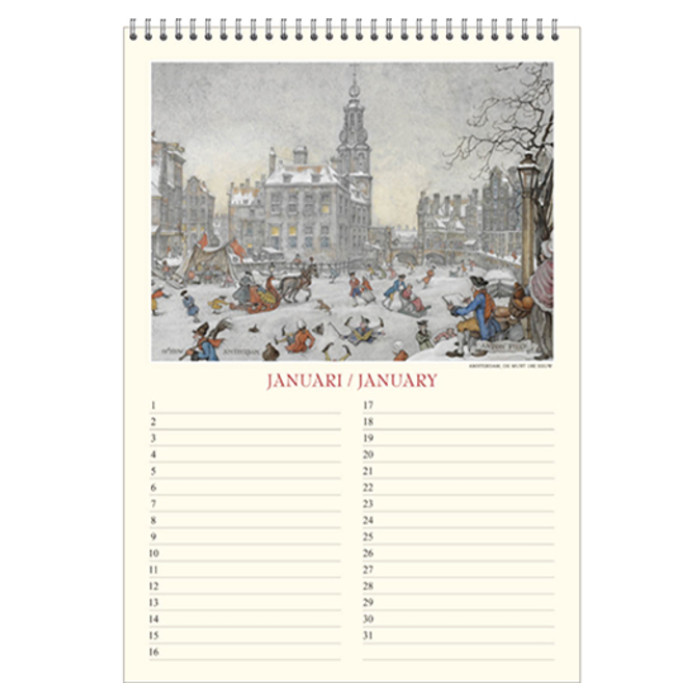 Verjaardagskalender Anton Pieck Zicht op haven A4
