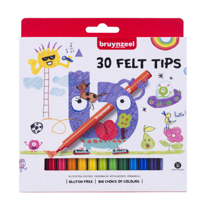 Viltstift Bruynzeel Kids assorti 30 stuks