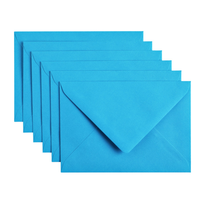 Envelop Papicolor C6 114x162mm hemelsblauw pak à 6 stuks