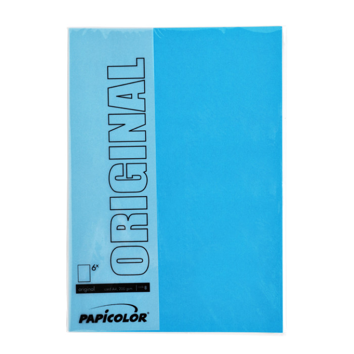 Kopieerpapier Papicolor A4 200gr 6 vel hemelsblauw