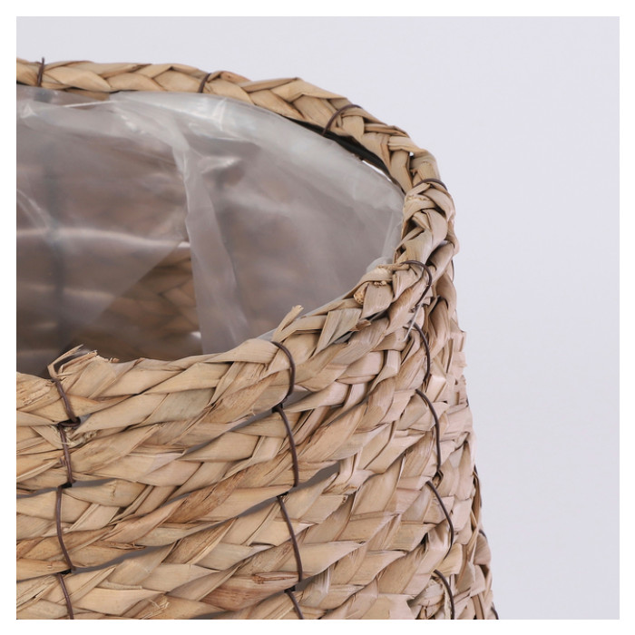 Plantenmand Mica Avalon zeegras rond 31x30cm lichtbruin