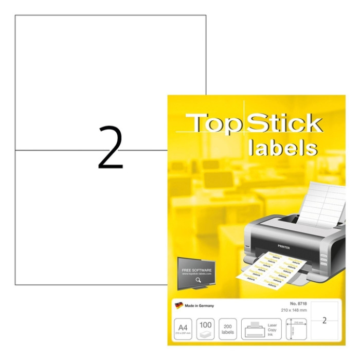 Etiket TopStick 8718 210x148mm wit 200 stuks