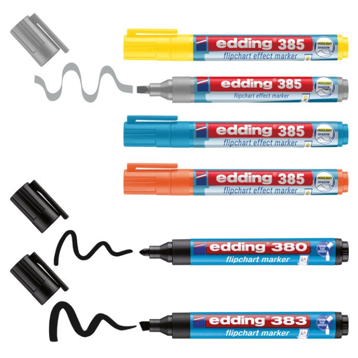 Viltstift edding 385 flipover incl 380 - 383  assorti 6 stuks